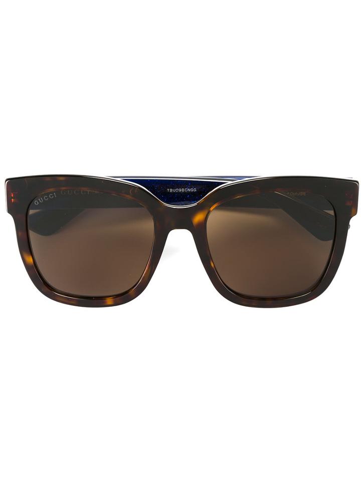 Gucci Eyewear - Tortoiseshell Square Sunglasses - Women - Plastic - One Size, Plastic