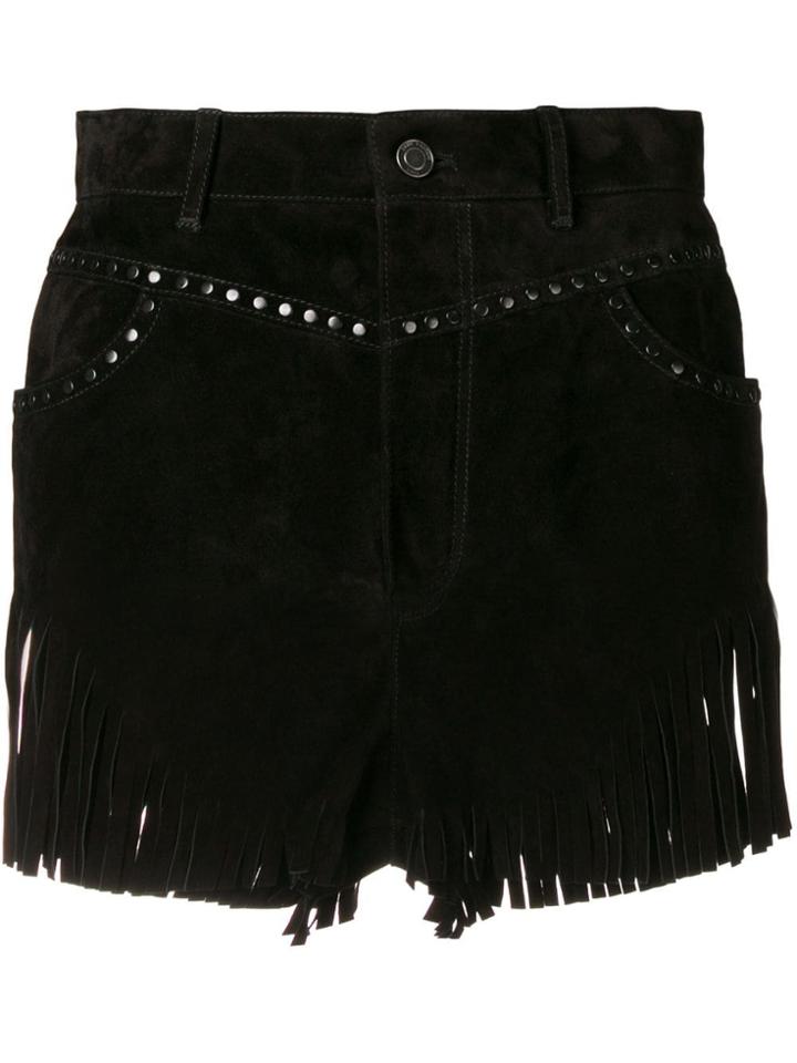 Saint Laurent Fringed Shorts - Black