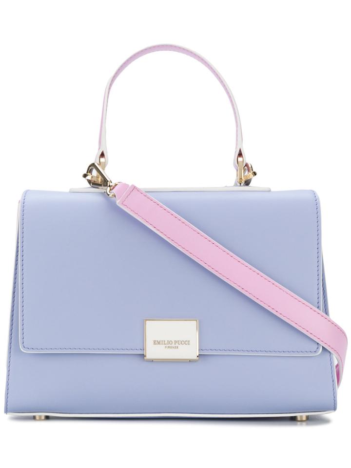 Emilio Pucci Embossed Logo Shoulder Bag - Pink & Purple