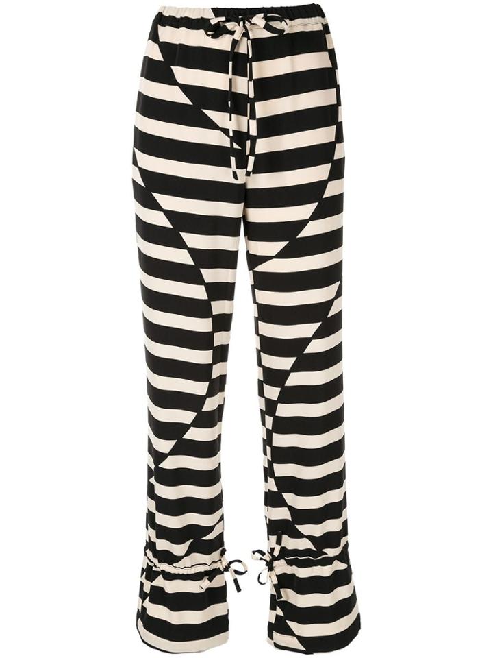 Stine Goya Striped Drawstring Trousers - Black