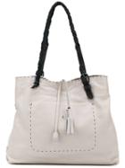 Henry Beguelin - Tassel Appliques Contrast Shoulder Bag - Women - Leather - One Size, White, Leather