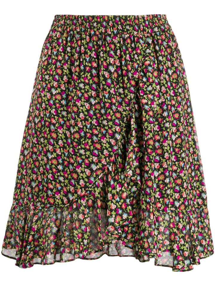 Essentiel Antwerp Floral Print Asymmetric Dress - Black