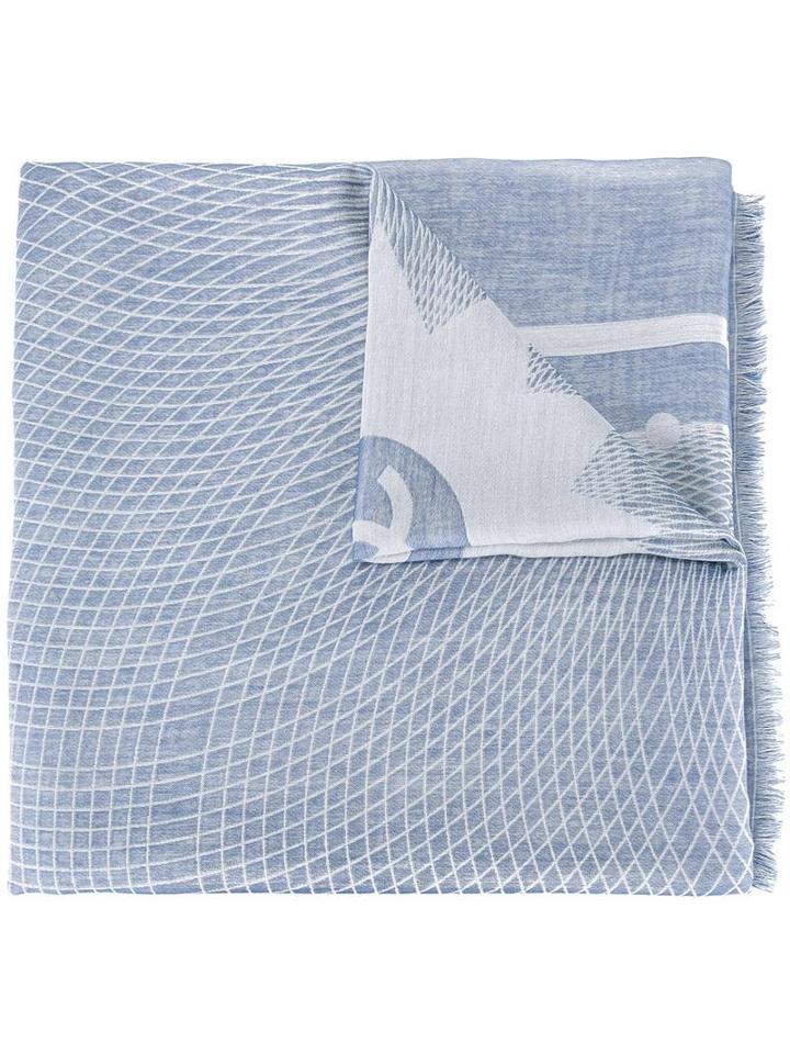 Chanel Vintage Woven Scarf, Women's, Blue, Silk/cashmere