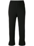 Theory Straight Cropped Trousers, Women's, Size: 8, Black, Polyester/triacetate