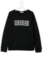 Calvin Klein Kids Teen Logo Print Sweatshirt - Blue