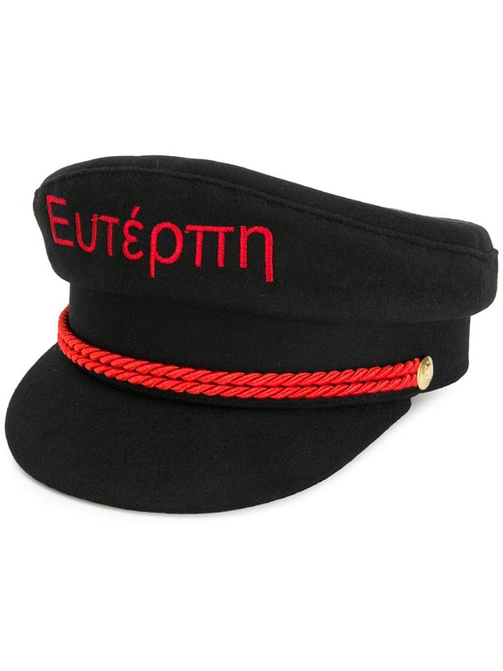 Manokhi Front Message Hat - Black