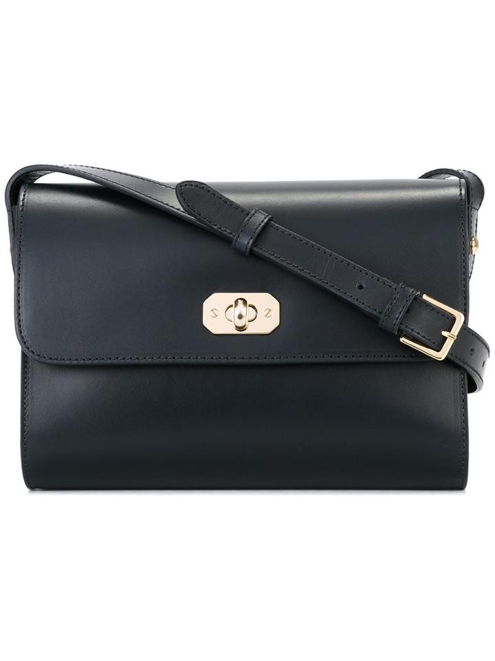 A.p.c. Greenwich Shoulder Bag, Women's, Black, Leather/polyester/cotton