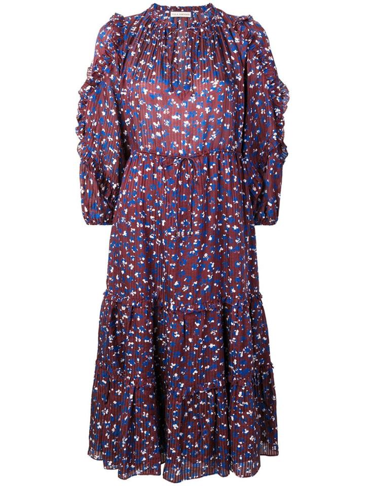 Ulla Johnson Floral Print Midi Dress - Red