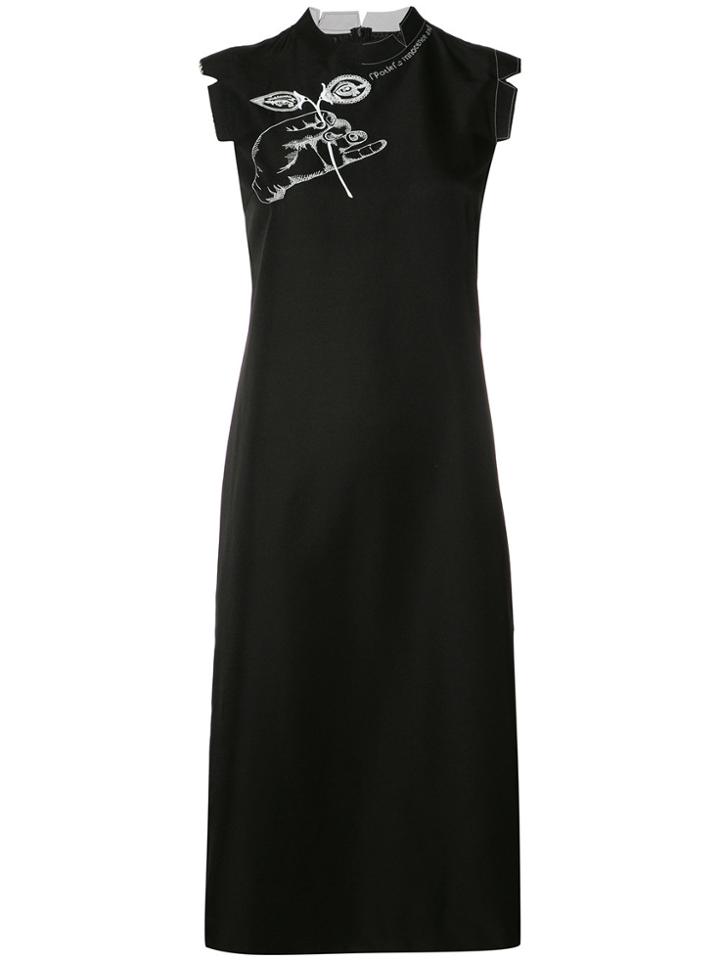 Maison Margiela Embroidered Shift Dress - Black