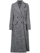 Ermanno Scervino Double Breasted Tweed Coat - Grey