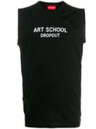 Art School Logo Print Tank Top - Black