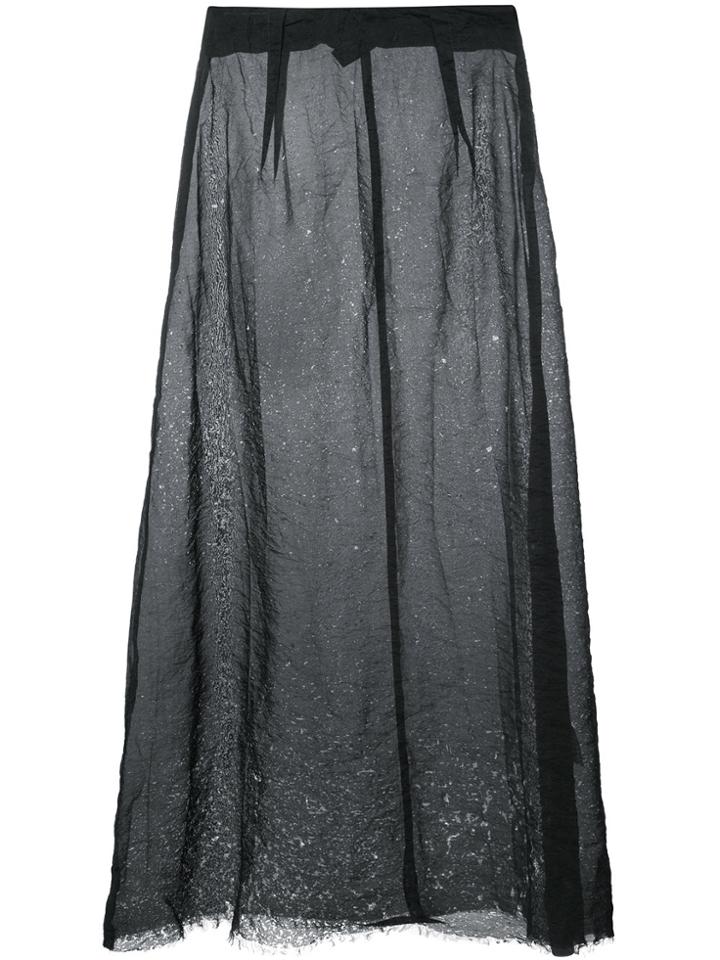 Yang Li Wrinkled And Raw Hem Finish Skirt - Black