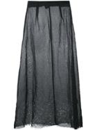 Yang Li Wrinkled And Raw Hem Finish Skirt - Black