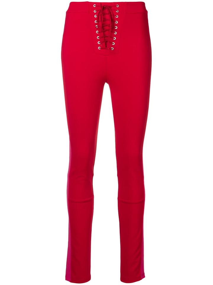 Unravel Project Lace-up Skinny Trousers - Red