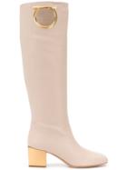 Salvatore Ferragamo Mirror Heel Boots - Neutrals