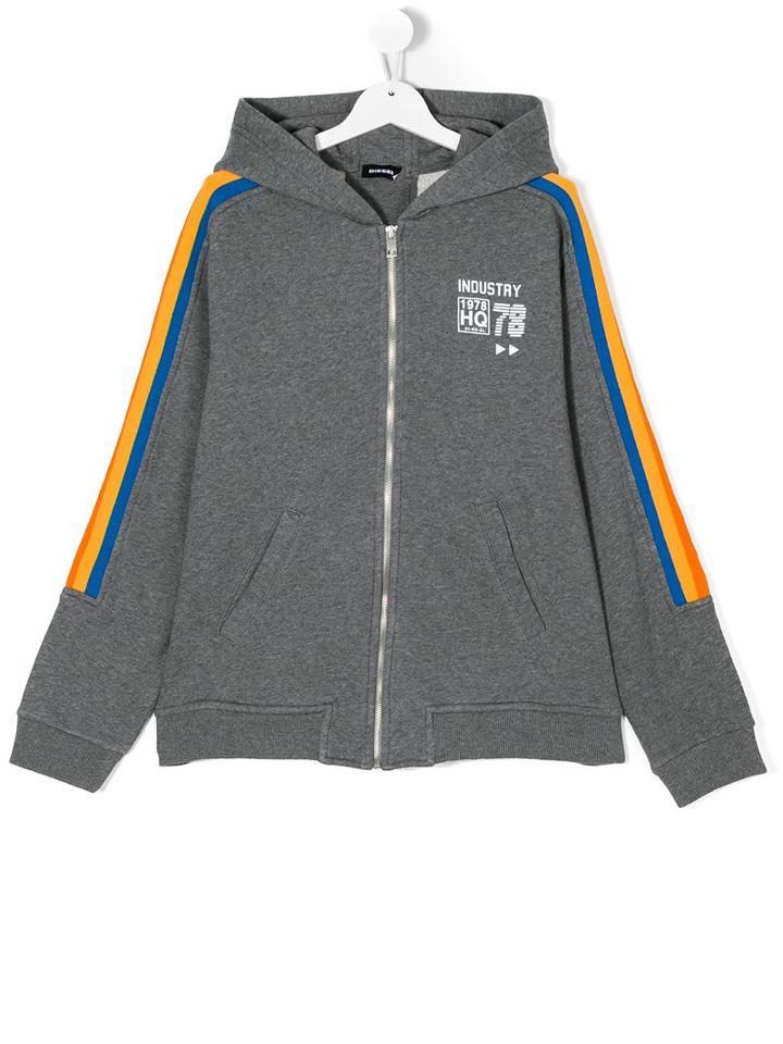 Diesel Kids - Teen Shane Over Hoodie - Kids - Cotton/polyester - 16 Yrs, Grey