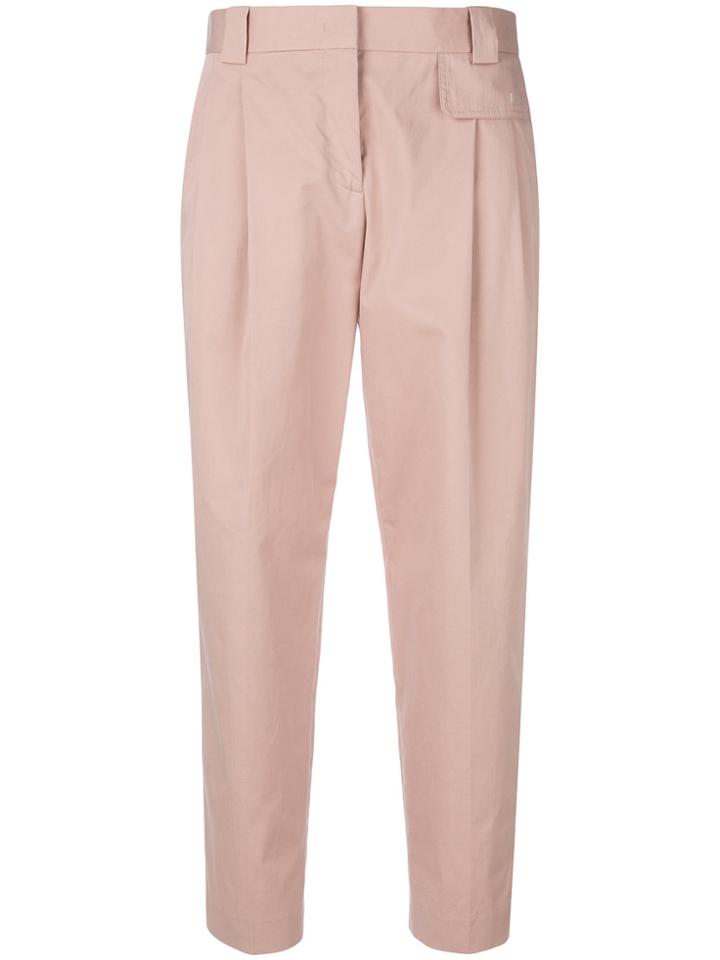 Paul Smith Cropped Pleated Front Trousers - Pink & Purple