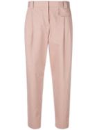 Paul Smith Cropped Pleated Front Trousers - Pink & Purple