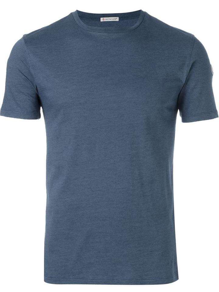 Moncler Classic T-shirt, Men's, Size: S, Blue, Cotton