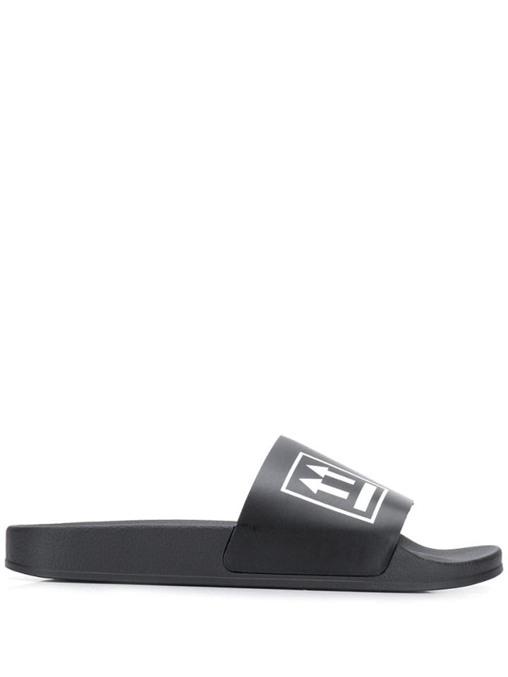 Off-white Double Arrow Sliders - Black