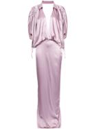 Leal Daccarett Plunge Gown - Pink & Purple