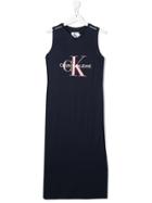 Calvin Klein Kids Logo Print Dress - Blue