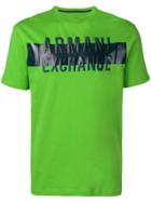 Armani Exchange Logo Patch Stripe T-shirt - Green