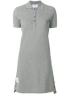 Thom Browne Striped Cotton Pique Polo Dress - Grey