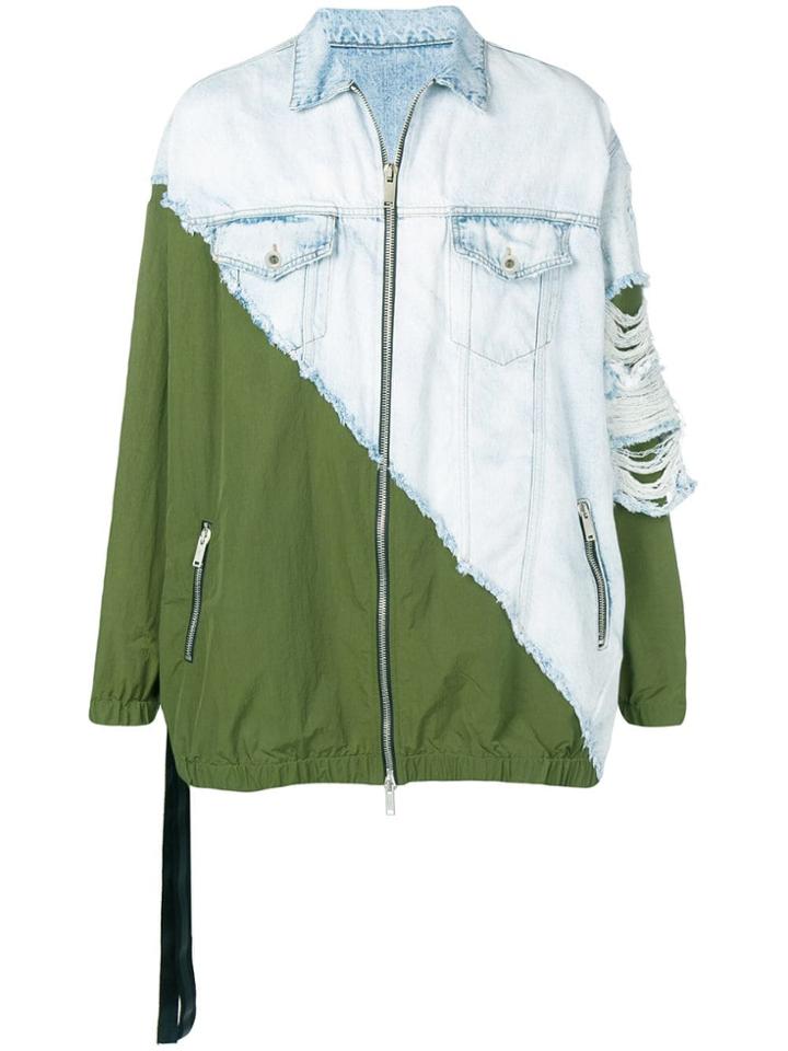 Unravel Project Panelled Denim Jacket - Blue