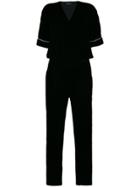 Designers Remix Piped Trim Jumpsuit - Black