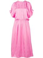 Msgm Open Shoulder Midi Dress - Pink