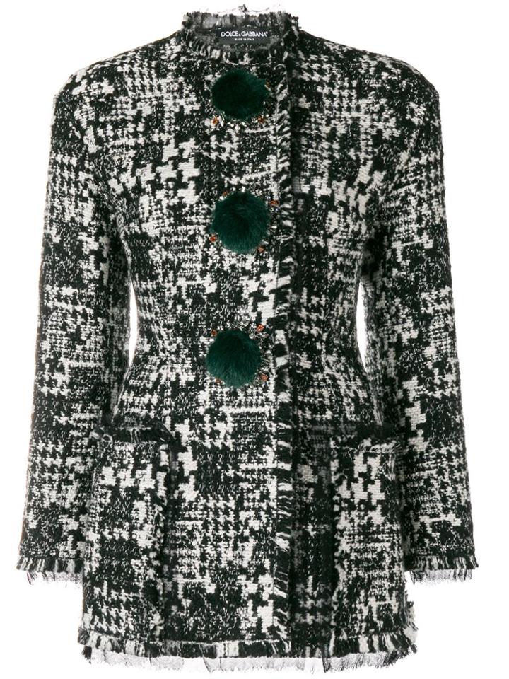 Dolce & Gabbana Fitted Pompom Jacket - Black