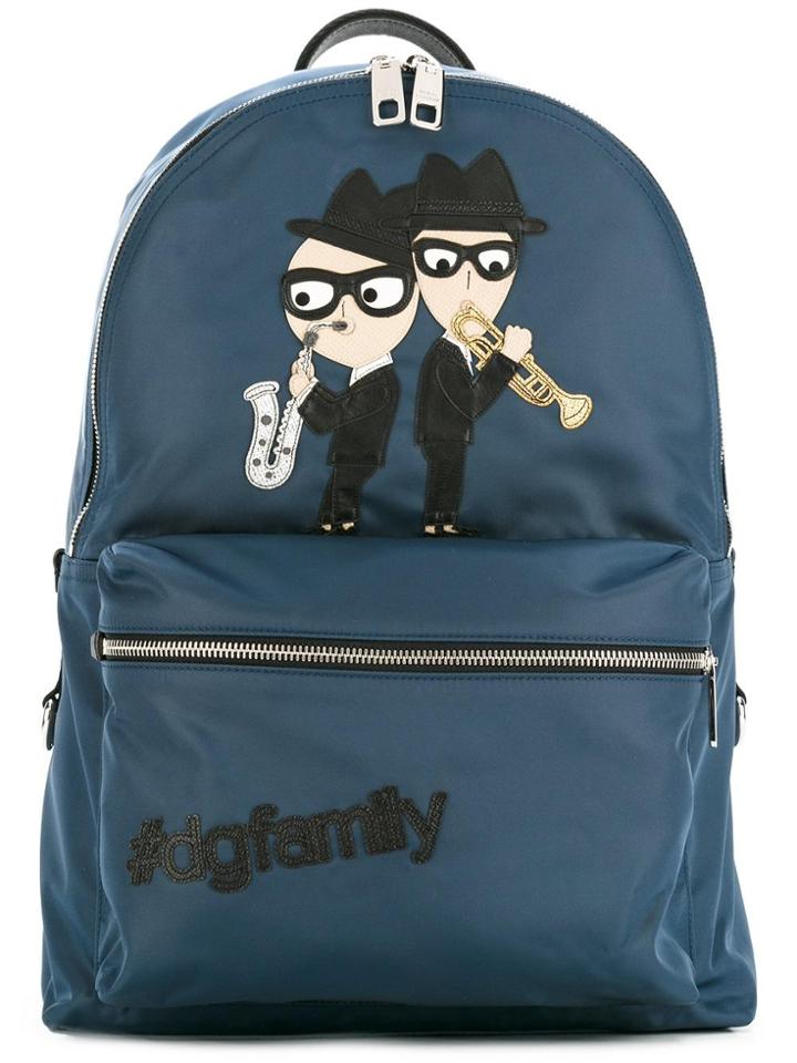 Dolce & Gabbana Volcano Designer's Patch Backpack - Blue