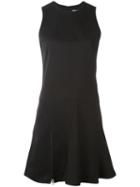 Paco Rabanne Zip Detailing Flared Dress, Women's, Size: 40, Black, Wool