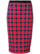 Versace Jacquard-knit Printed Skirt - Red