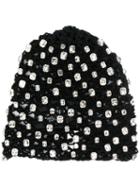 Saint Laurent Crochet Crystal Hat - Black