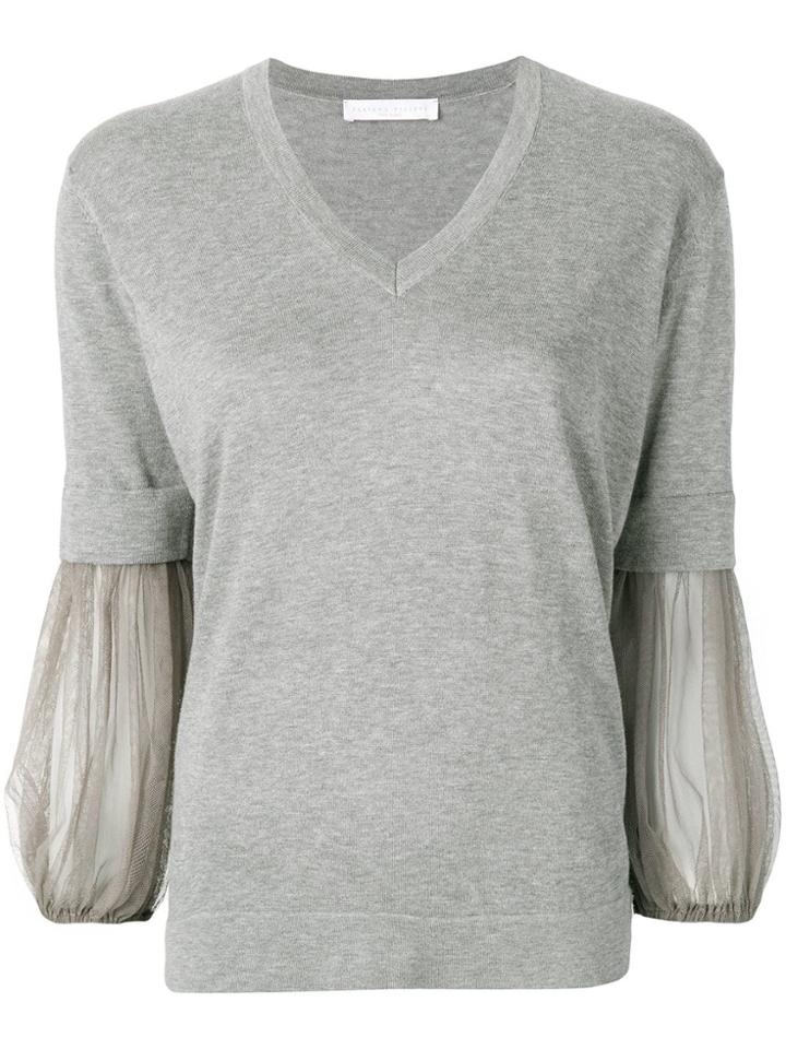 Fabiana Filippi Contrast Sleeves Jumper - Brown