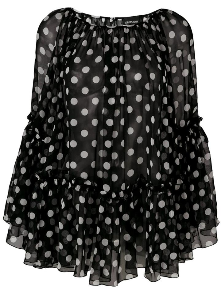 Ermanno Ermanno Polka Dot Print Blouse - Black