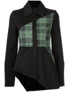 Gloria Coelho Asymmetric Panelled Jacket, Women's, Size: 38, Black, Leather/spandex/elastane