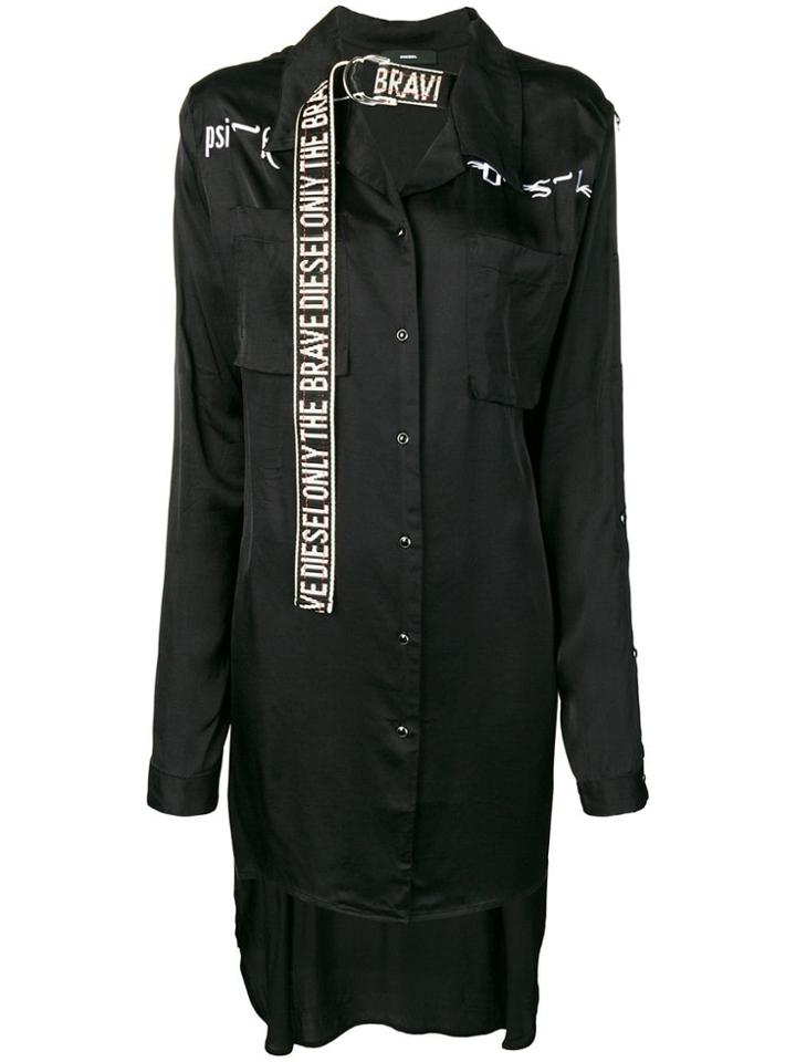 Diesel Embroidered Overshirt - Black