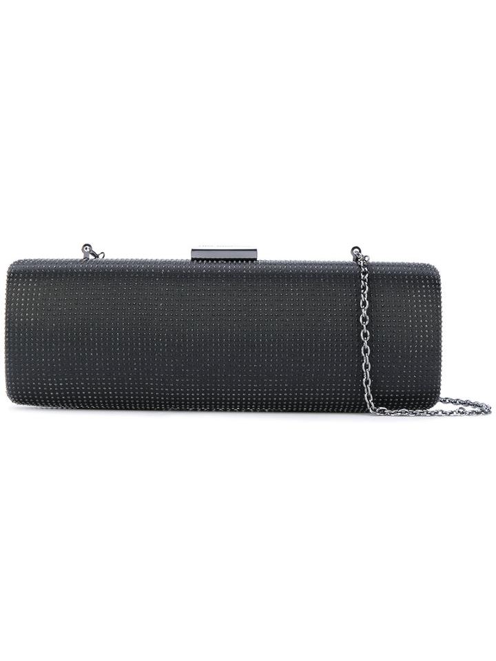 Love Moschino - Tonal Studded Clutch - Women - Polyester/glass - One Size, Black, Polyester/glass