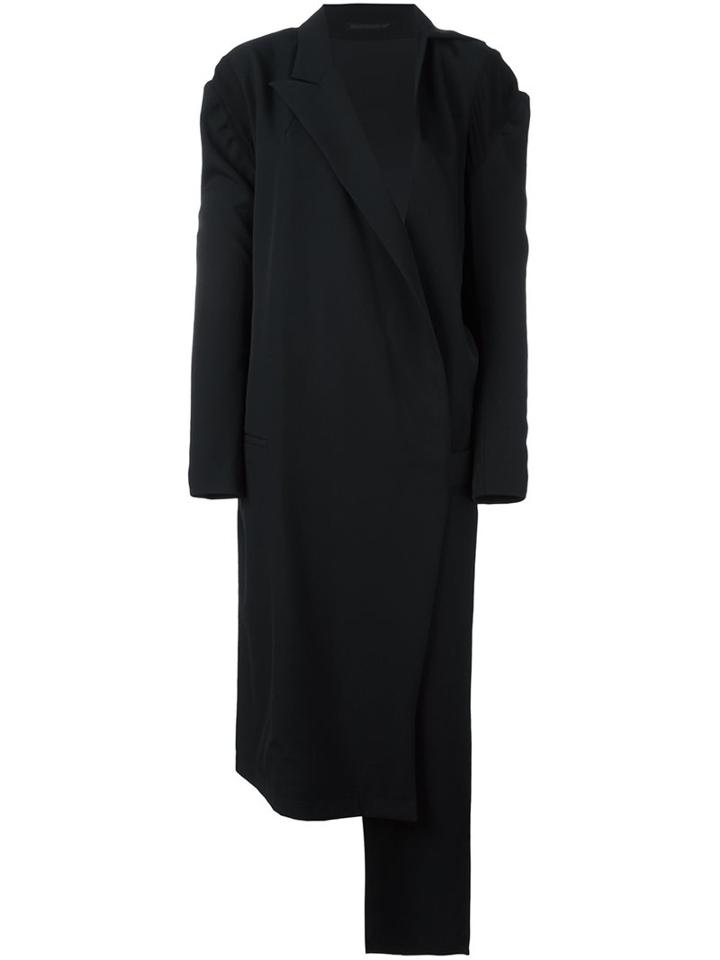 Yohji Yamamoto Asymmetric Wrap Coat, Women's, Size: 2, Black, Acrylic/polyurethane/cupro/wool