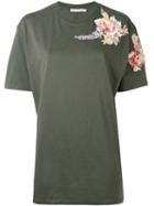 Amen - Embroidered T-shirt - Women - Cotton/viscose - 42, Green, Cotton/viscose