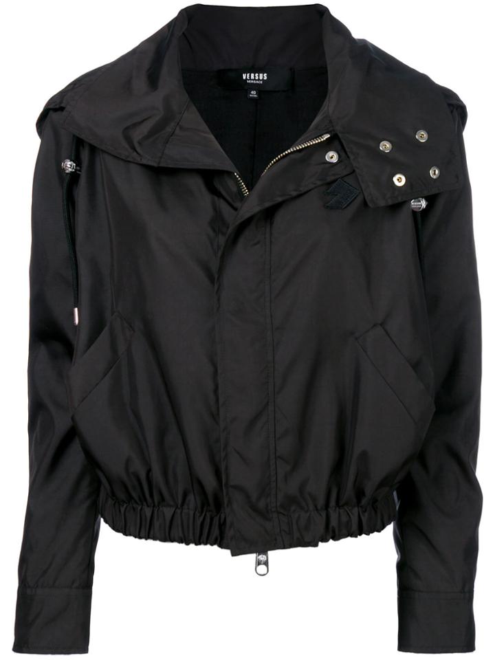 Versus Cropped Drawstring Jacket - Black