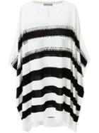 Tsumori Chisato Crocheted Stripe Sweater, Women's, Size: 2, White, Lyocell/cotton/silk