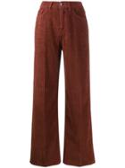 Haikure Corduroy Wide Leg Trousers - Brown