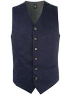 Eleventy Classic Waistcoat, Men's, Size: Xxl, Blue, Cotton