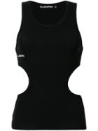 Filles A Papa Sleeveless Ribbed T-shirt - Black