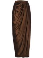 Yves Saint Laurent Vintage Draped Skirt - Brown