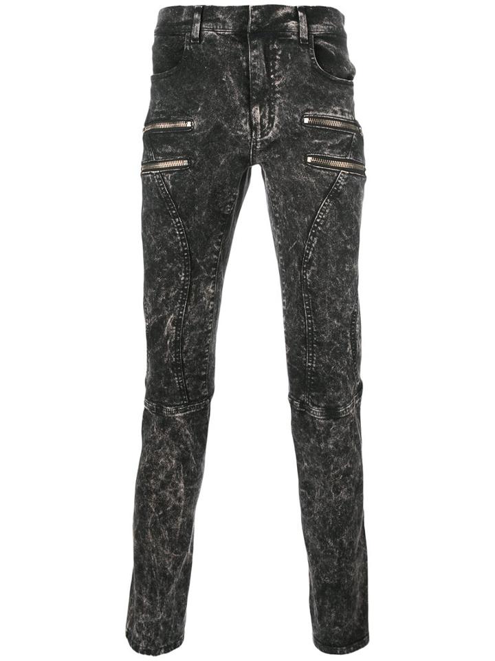Bleached Effect Zipped Skinny Jeans - Men - Cotton/spandex/elastane - 31, Black, Cotton/spandex/elastane, Faith Connexion